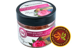 "Крымская Натуральная Коллекция" / Пена для ванн с морской солью "Тихая бухта" (с ароматом розы)