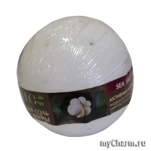 Ecolab / Морская соль Бурлящий шар для ванны "Мангостин и ваниль"