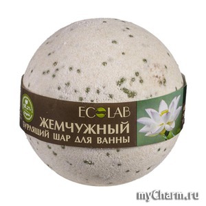 Ecolab / Жемчужный бурлящий шар для ванны "Белый лотос и пальмроза",