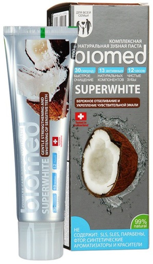 Biomed / Комплексная натуральная зубная паста Superwhite