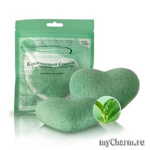 Clarette / Конжаковый спонж с экстрактом зеленого чая для лица