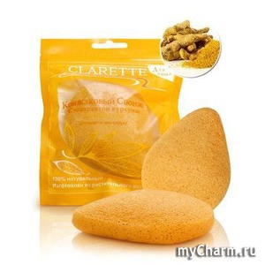 Clarette / Конжаковый спонж с экстрактом куркумы, для лица