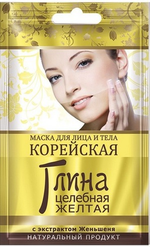 "Артколор" / Маска для лица и тела корейская глина жёлтая с экстрактом женьшеня