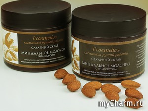 L'Cosmetics / Скраб для тела сахарный "Миндальное молочко с гибискусом"