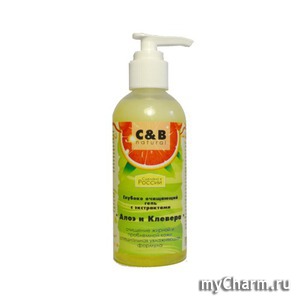v.i.Cosmetics / Гель для умывания C&B Natural Глубоко очищающий гель с экстрактом Алоэ и Клевера