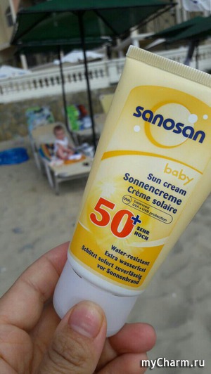 Надежный солнцезащитный крем для малышей Sanosan 50+