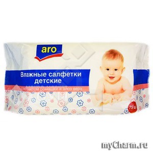 Aro / Влажные салфетки детские с экстрактом ромашки и алоэ вера