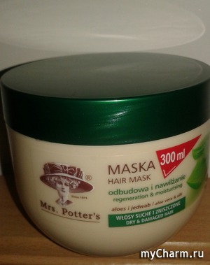 Mrs. Potters /  regeneratoin & Mousturising mask aloe vera and silk for dry and damaged hair