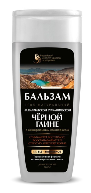 "Fitокосметик" / Бальзам для волос «На камчатской вулканической черной глине» серии «Российский Институт Красоты и Здоровья»