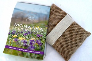 "Крымская Линия" / Мочалка с натуральным мылом: «Джутовая мочалка «Степной Микс»»