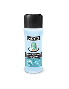 LADY'S / Жидкость для снятия шеллака с маслами Льна и Голубой ромашки