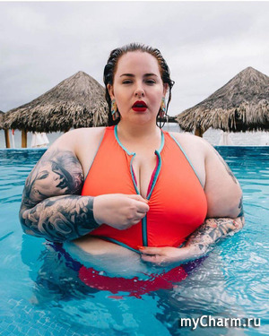 Яркая фотосессия Тесс Холлидей в купальнике для журнала Nylon