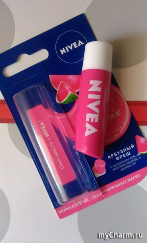Розовый бальзам для губ Nivea с невероятным запахом арбуза