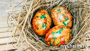 Мраморные яйца на Пасху / Как покрасить яйца