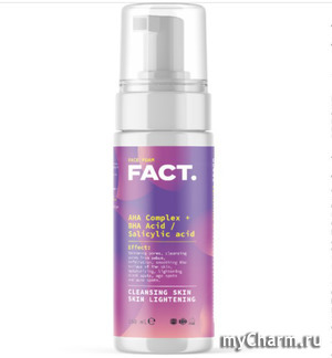 FACT / Очищающая увлажняющая пенка для умывания лица с комплексом AHA-кислот и с салициловой (BHA-) кислотой