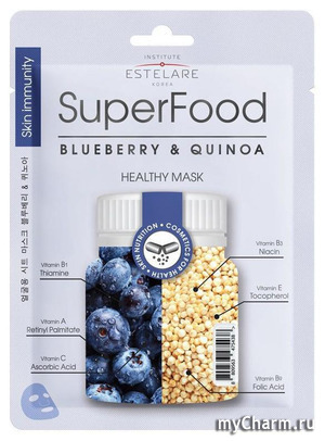 Institute Estelare / Тканевая маска для лица SuperFood Blueberry & Quinoa Healthy Mask