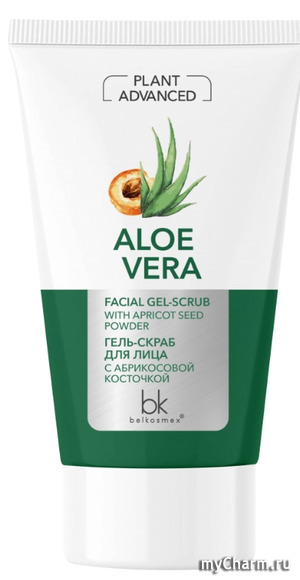 Belkosmex / "Plant Advanced Aloe Vera" Гель-скраб для лица с абрикосовой косточкой