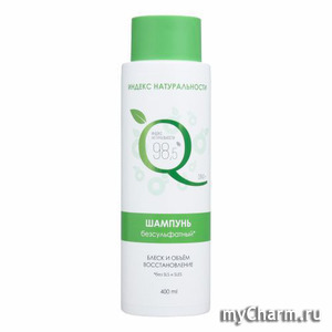 "Индекс натуральности" / Шампунь безсульфатный Блеск и объем восстановление